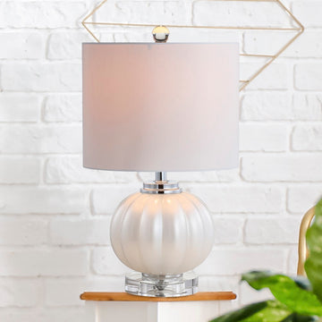 Pearl 17.5" Glass/Crystal LED Table Lamp - JONATHAN Y